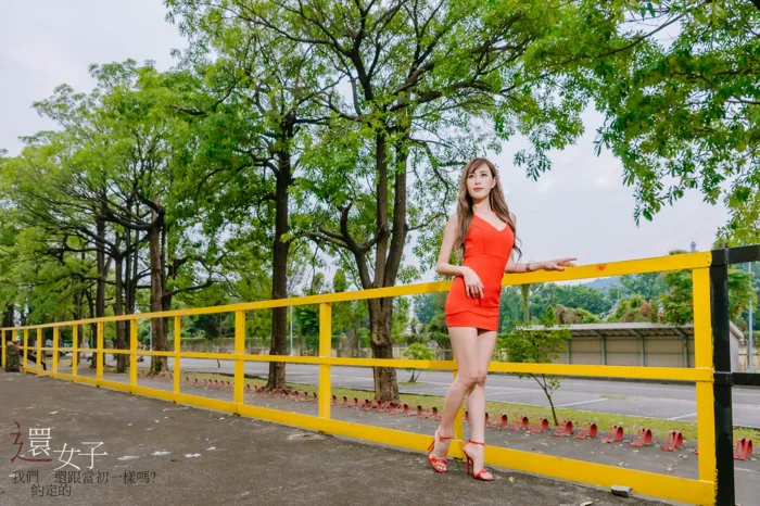 [Mzsock] NO.047 Abby red dress short skirt high heels beautiful legs outdoor shot street photography#[106P]-4