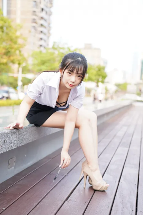 [Mzsock] NO.078 Chen Jialin OL short skirt high heels beautiful legs outdoor shot street photography#[100P]-8