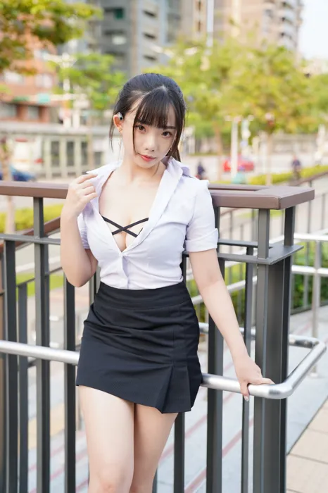 [Mzsock] NO.078 Chen Jialin OL short skirt high heels beautiful legs outdoor shot street photography#[100P]-7