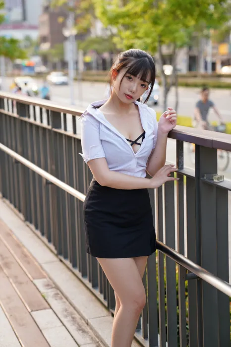 [Mzsock] NO.078 Chen Jialin OL short skirt high heels beautiful legs outdoor shot street photography#[100P]-3