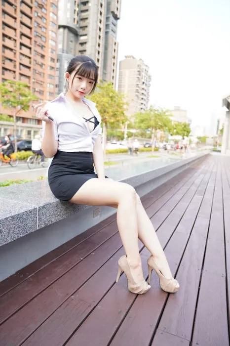 [Mzsock] NO.078 Chen Jialin OL short skirt high heels beautiful legs outdoor shot street photography#[100P]-7