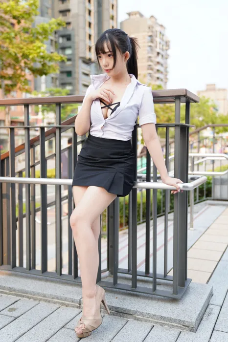 [Mzsock] NO.078 Chen Jialin OL short skirt high heels beautiful legs outdoor shot street photography#[100P]-6