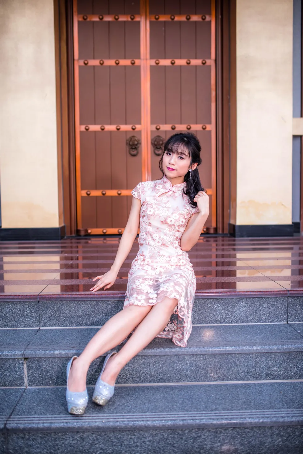 [Mzsock] NO.188 Yu Chen cheongsam high heels beautiful legs street photography#[88P]-40